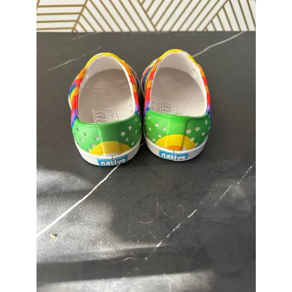 Native Girls Colorful Rainbow Shoes | Size 5
